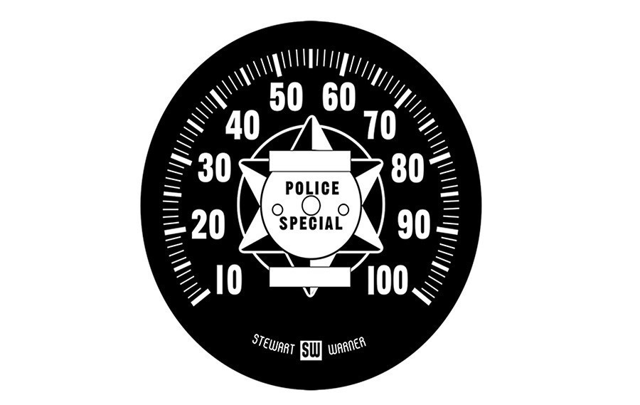 V-Twin 39-0067 Black Tin Speedometer Face