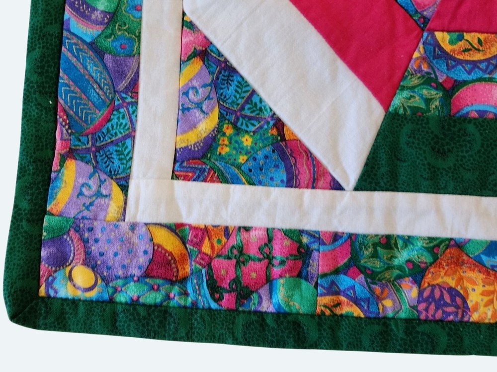 Quilted Easter Kaleidoscope Table Runners Set Vibrant Patterns Colors 26" & 36"