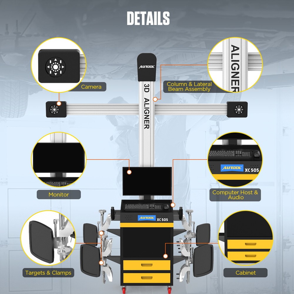 AUTOOL Wheel Alignment Machine Wide Vehicle Database 3D Alignment System Aligner