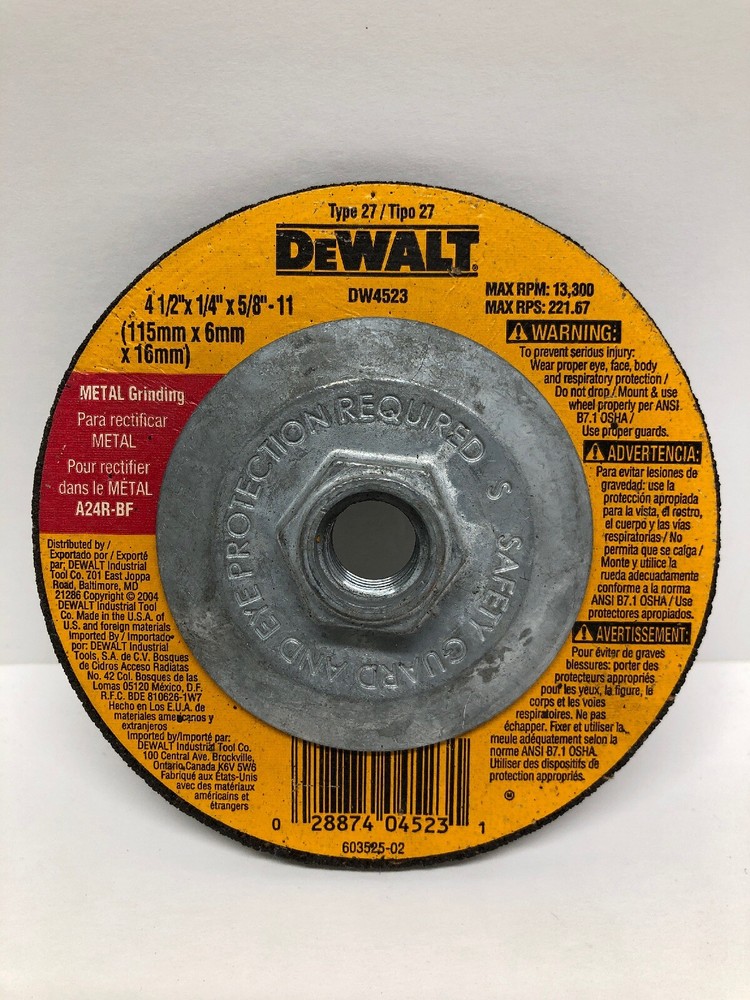 DeWALT DW4523 High Performing 1/4" Grinding Wheel
