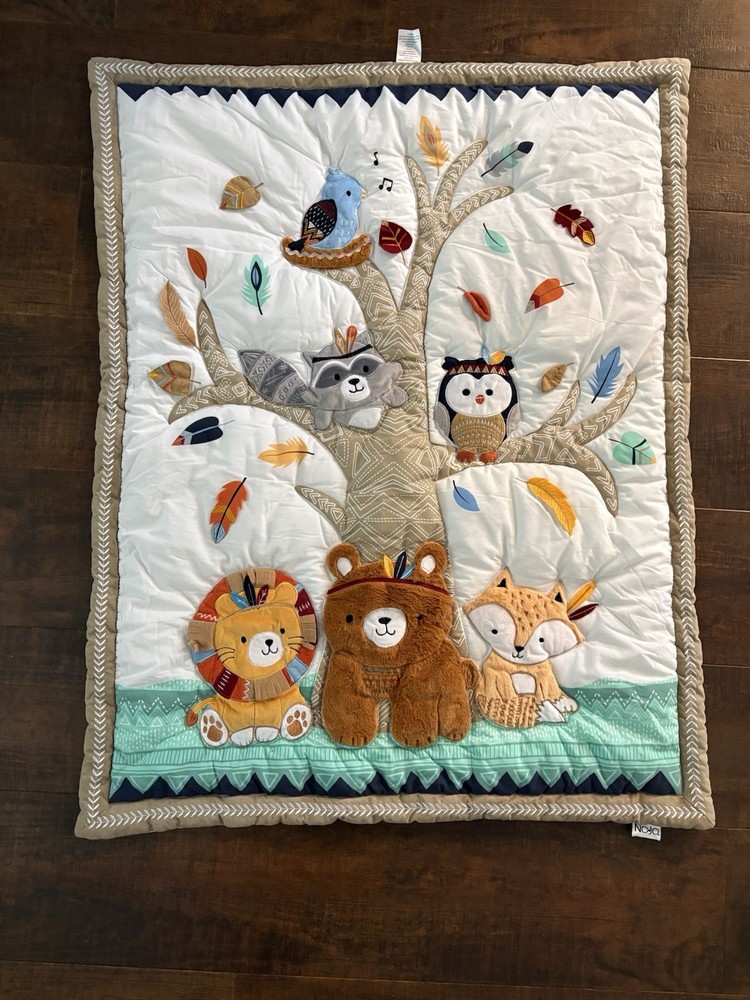 Beautiful Crib Quilt  NoJo Aztec Forest nursery bedding