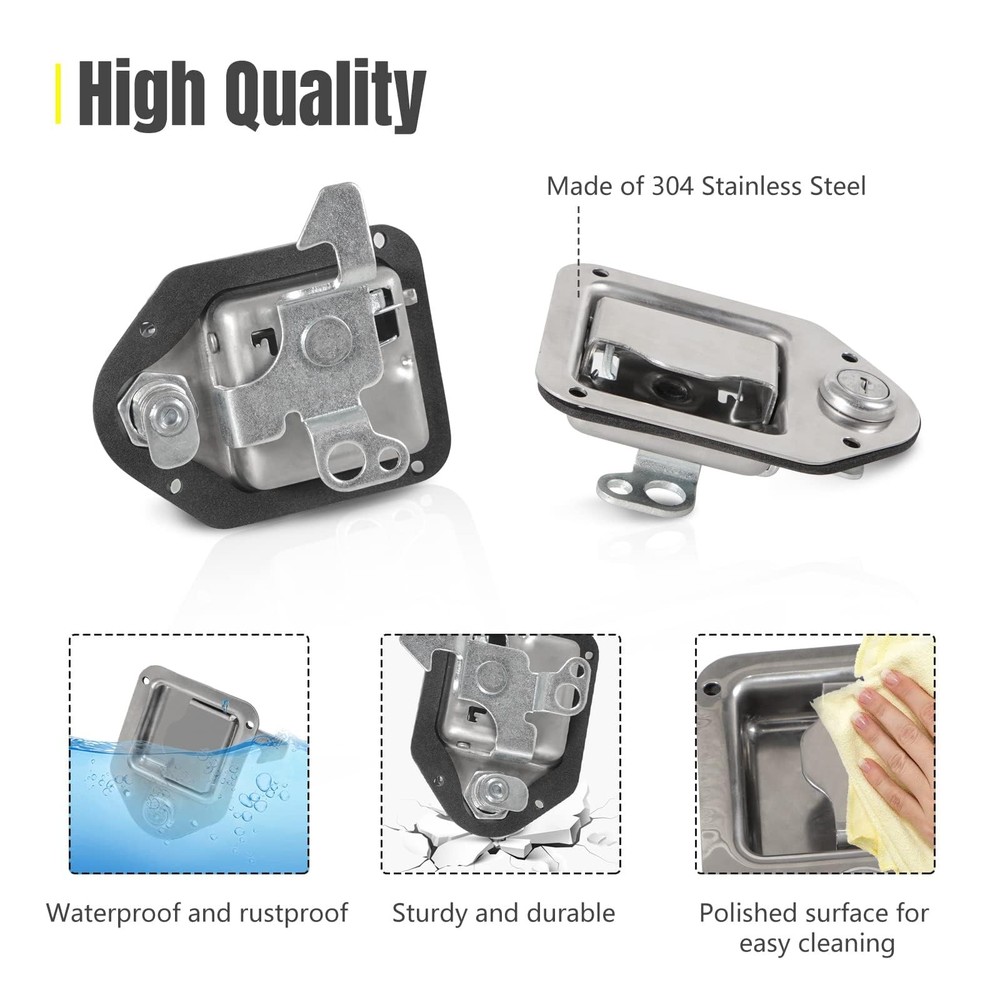 YESHMA 2Pcs Truck Tool Box Latch Toolbox Paddle Lock Replacement 2 Pieces
