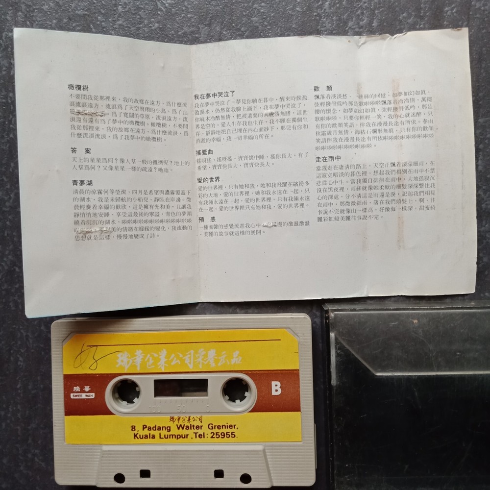 B- 胡慧中 =欢颜= 马来西亚版 磁带 Malaysia Cassette