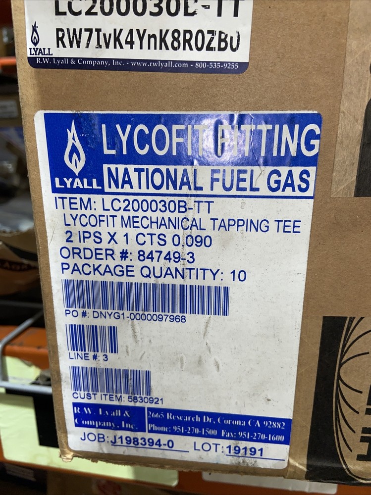 Pack of 2 LYCOFIT LC200030B-TT Mechanical Tapping Tee