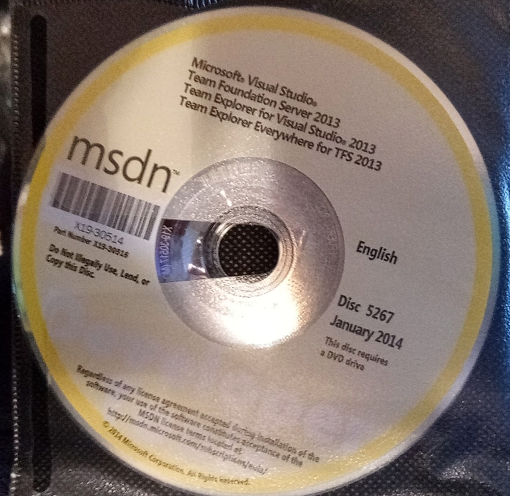 Microsoft Visual Studio Team Explorer Foundation MSDN DVD Disc 5267 English 2014