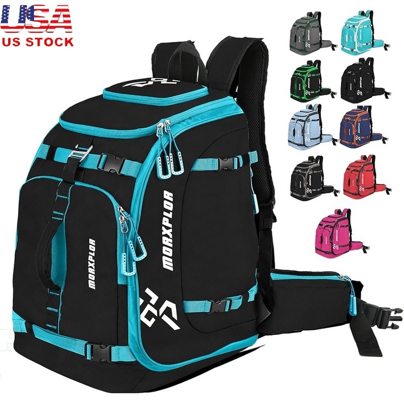 Ski Boot Backpack Waterproof Durable Gear Storage W/ Drain Holes & Pockets 65L