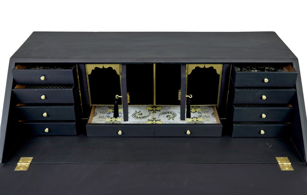 19TH CENTURY VICTORIAN PAINTED BUREAU
