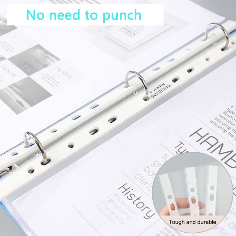 100 Pcs A4 Clear Document Folder, Waterproof Case Transparent Document Bag Pa...