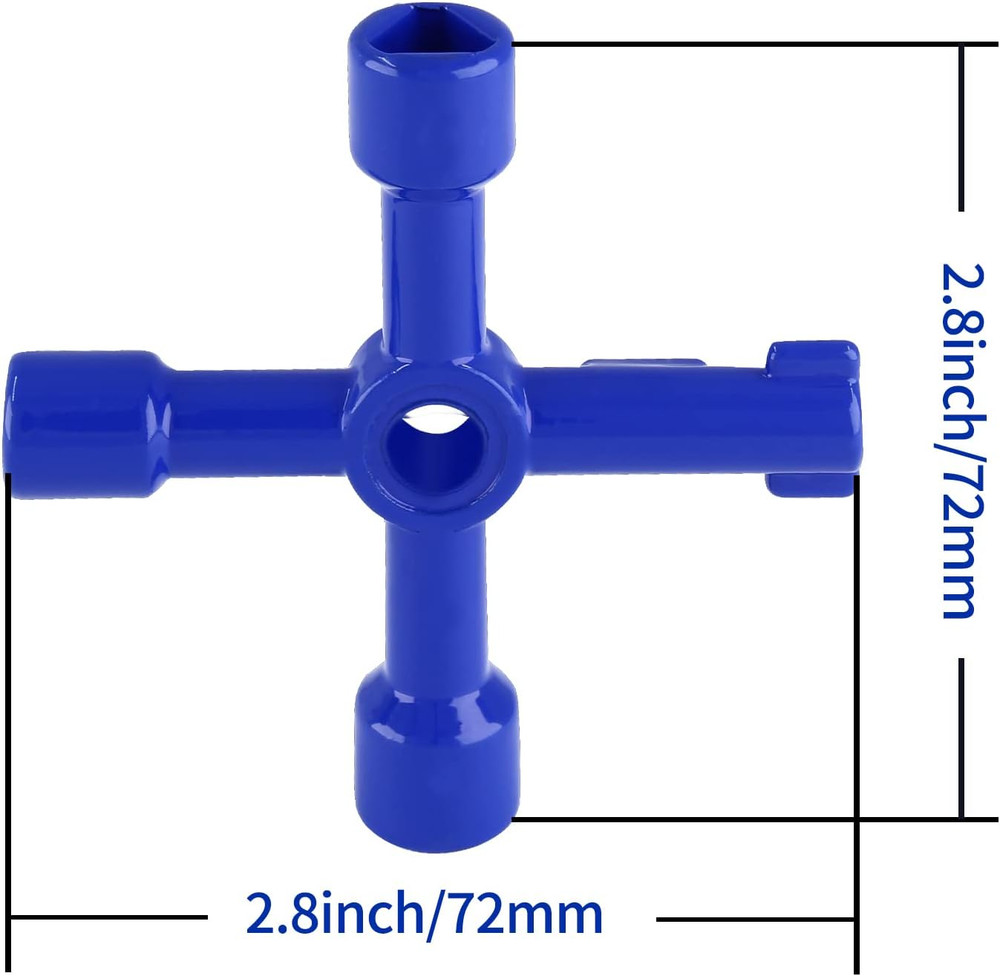 4-Way Multi-Functional Utilities Key (3 PACK), Zinc Alloy Triangle/Square Univer