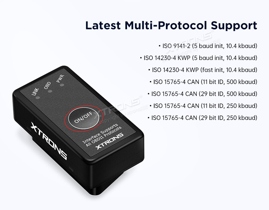 XTRONS OBD2 CANbus Bluetooth Car Vehicles Auto Diagnostic Interface Scanner Tool