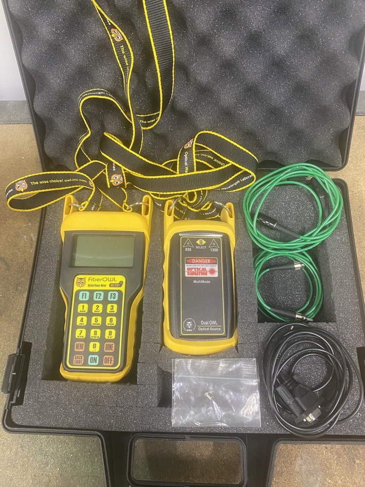🦉FIBER OWL OPTICAL WAVELENGTH POWER METER & Receiver W/ CASE/NECK STRAPS🦉