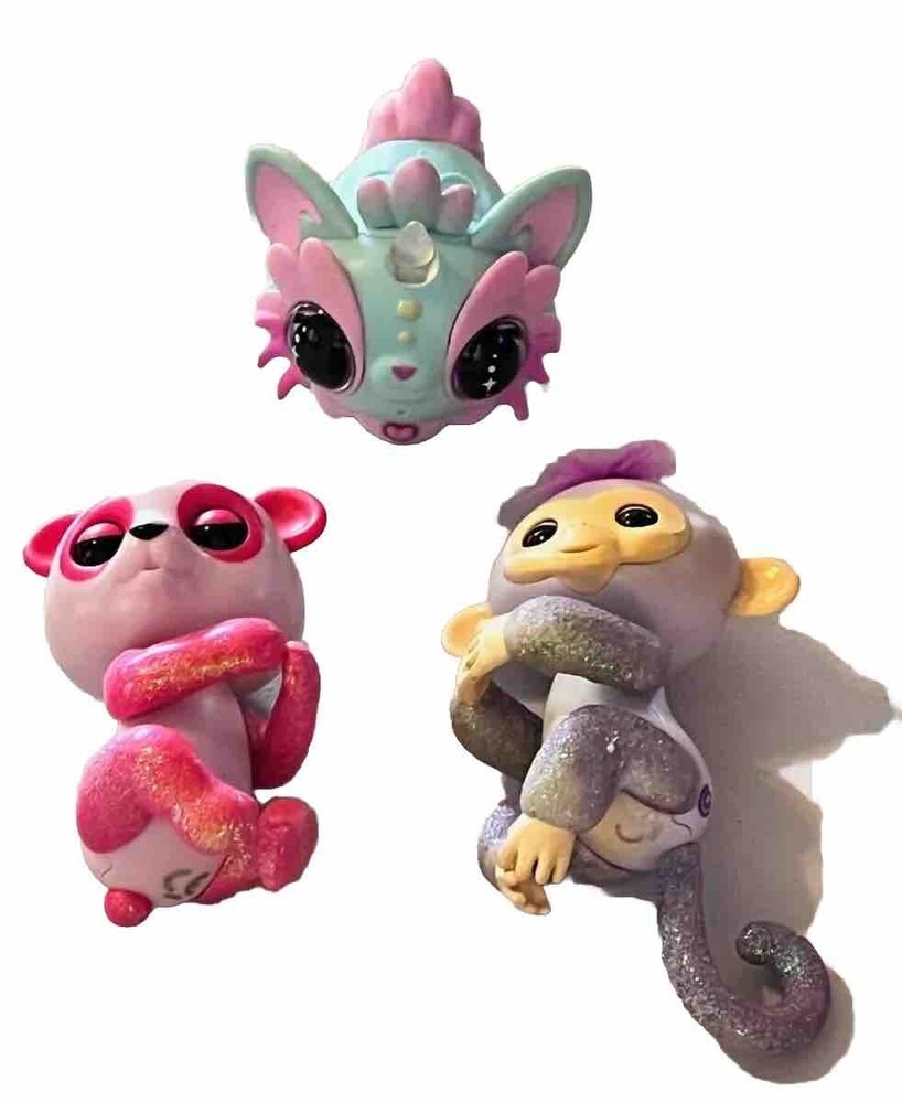 2 WowWee Fingerlings Interactive Collectibles & 1 Pixie Belle Needs Battery Cute