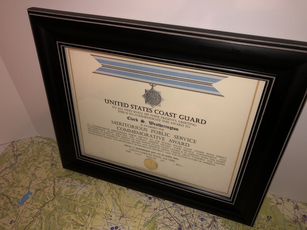 USCG MERITORIOUS PUBLIC SERVICE COMMEMORATIVE AWARD CERTIFICATE Type-1