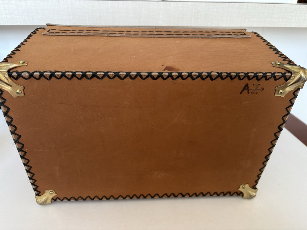 Cedar and Leather Mini Trunk Box