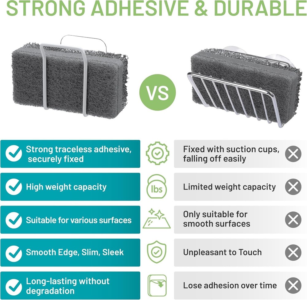 Hook LAB Reusable Sponge Holder Kitchen & Bathroom White