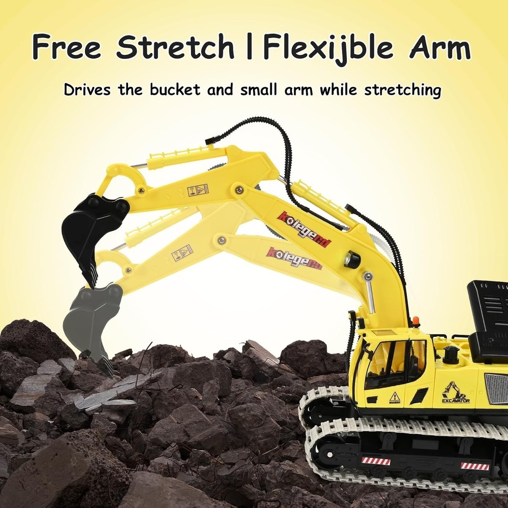 Full Function RC Excavator 16" - 11 Channel, Rechargeable Battery Power