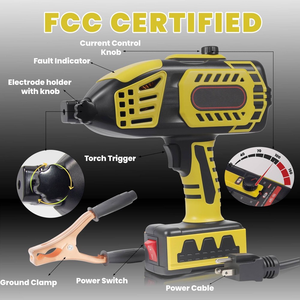 110V Handheld Welding Machine Versatile Welding Kit with Welding Mask - Yellow