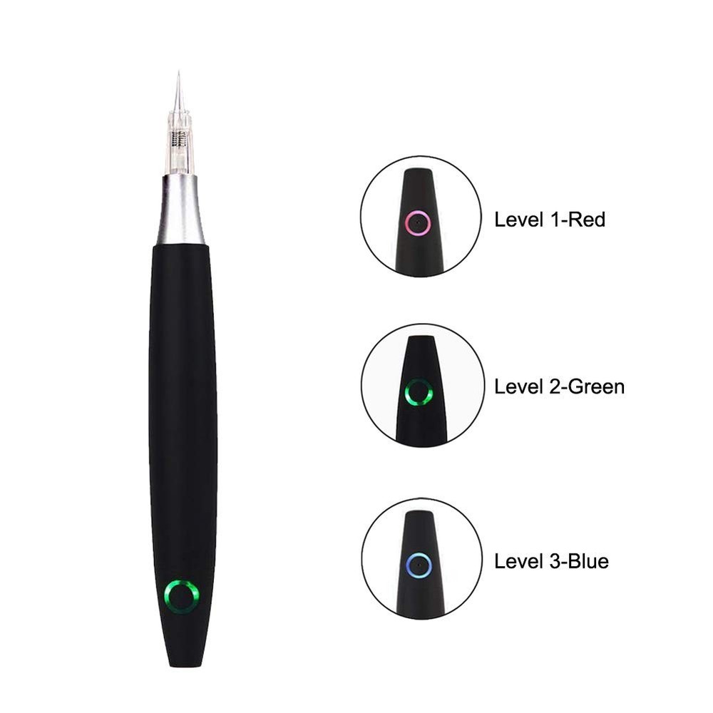 Wireless Permanent Eyebrow Makeup Pen Professional Rechargeable Rotary Black