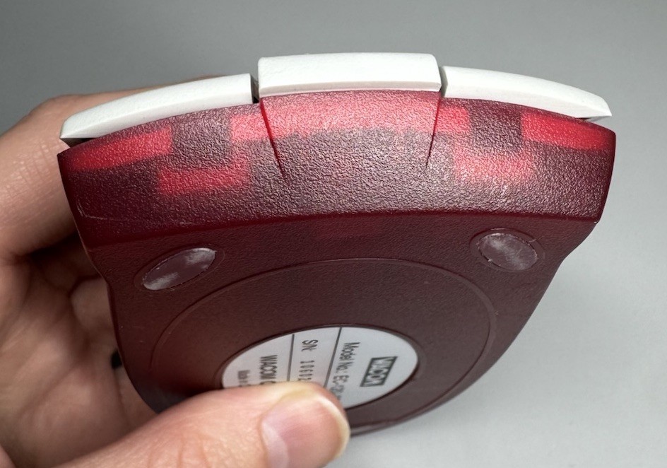 Wacom EC-120-0S Mouse - Transparent Clear Red - Untested - Cleaned