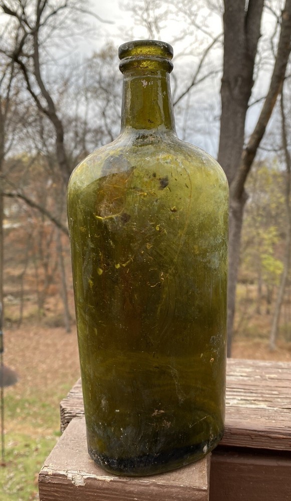 Large Green Scotch Whiskey Flask