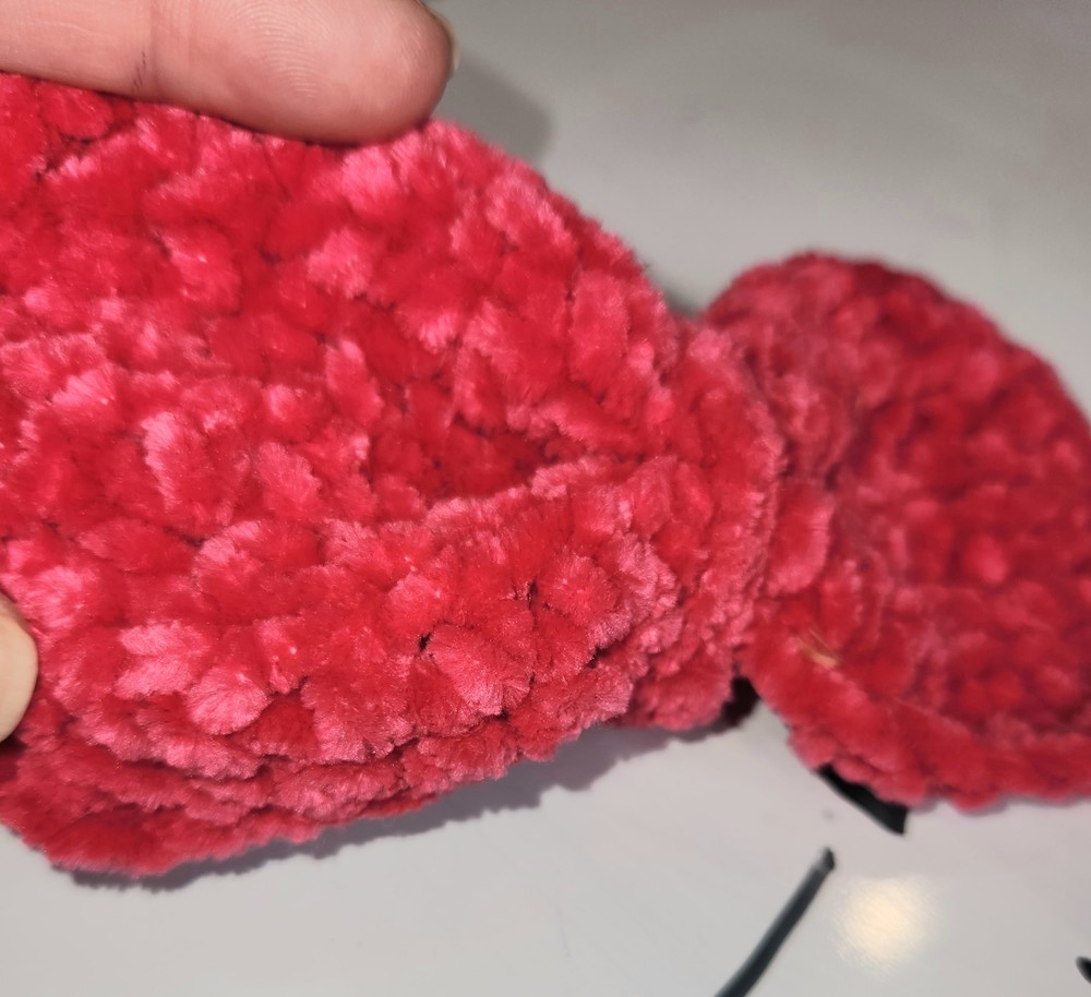Handmade Crochet Fluffy Pet Valentine's Bowtie with Snaps