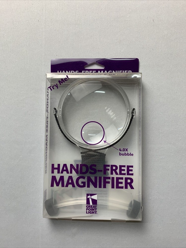 Great Point Light Portable Hands Free Magnifier W 4XL Bubble Adjustable Strap