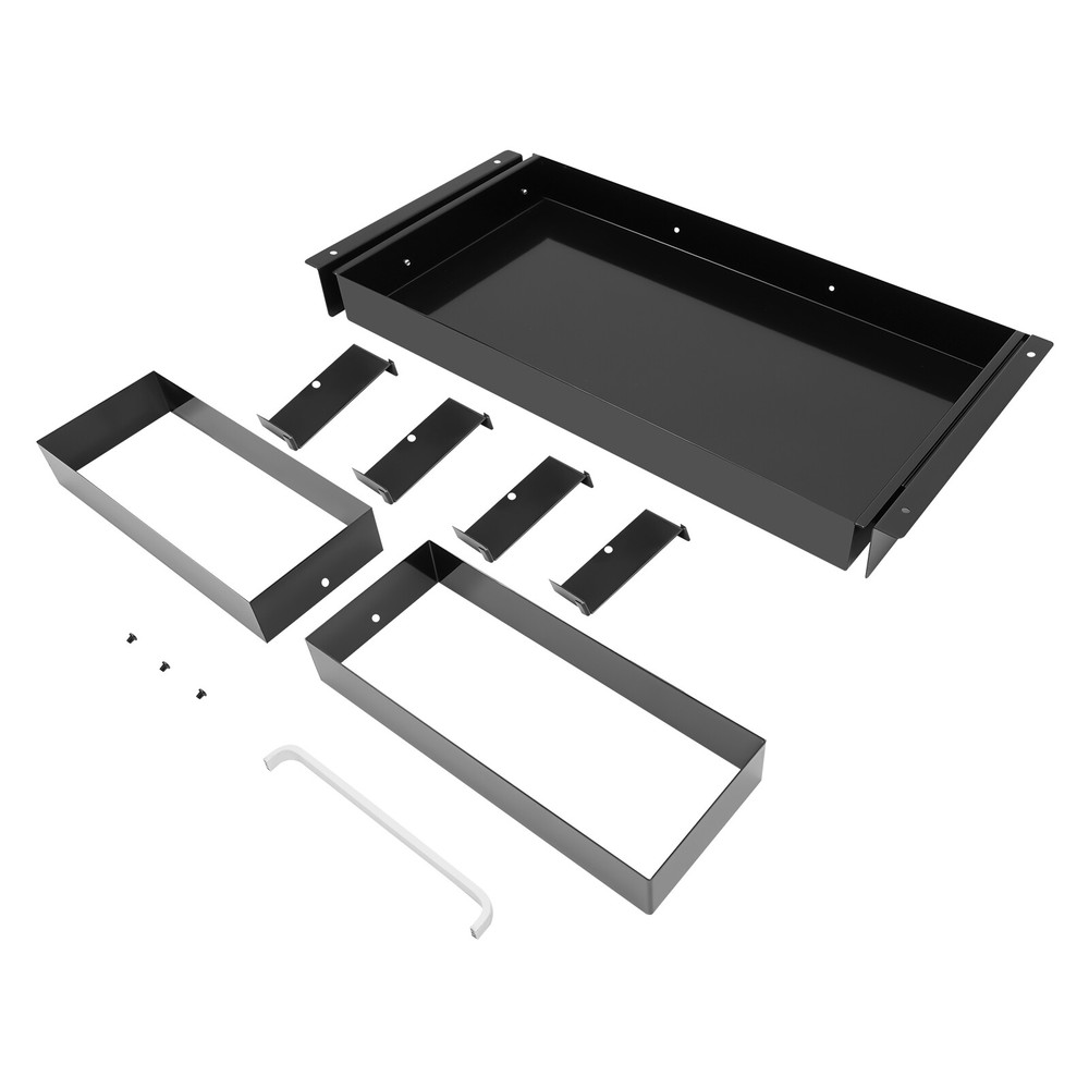 21.5" Black Under Desk Mounted Sliding Pull-out Drawer For Standing Desks
