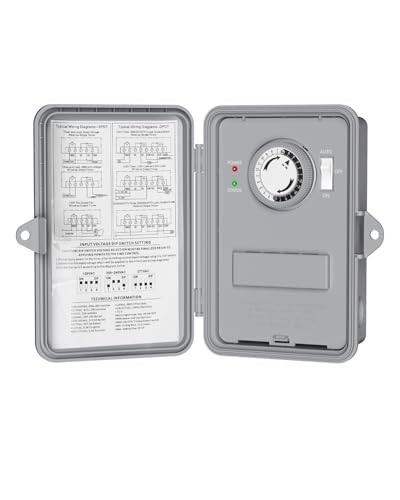 Heavy Duty 24-Hour Programmable Pool Pump Timer, Outdoor Mechanical Timer Box, 2