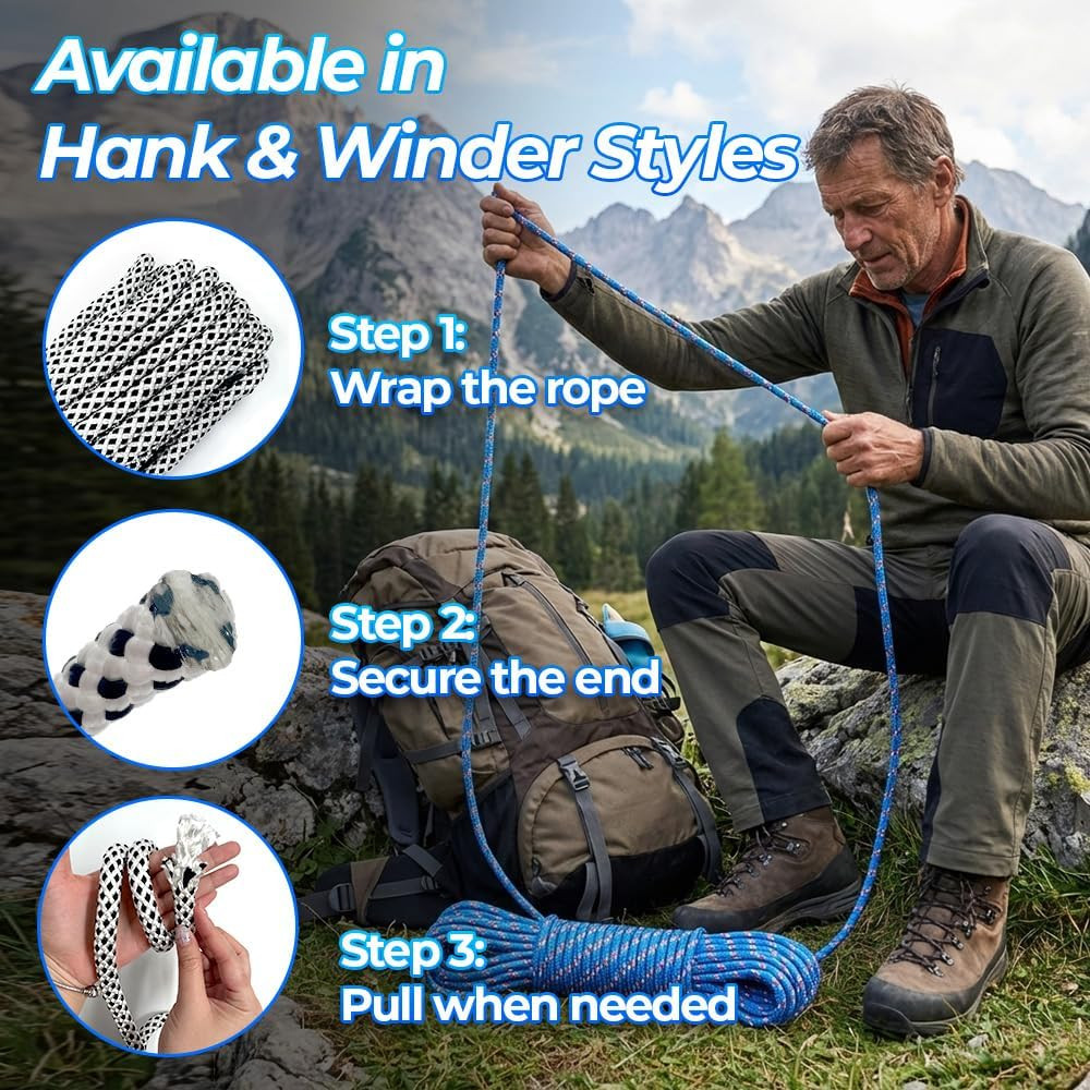 Heavy Duty Polyester Double Braided Rope, Arborist Rigging, Tree Work, Halyard,