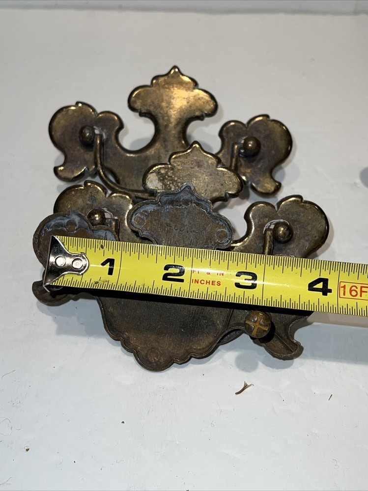 6 vintage pull handles handle lot drawer drop pull Metal Gold Tone