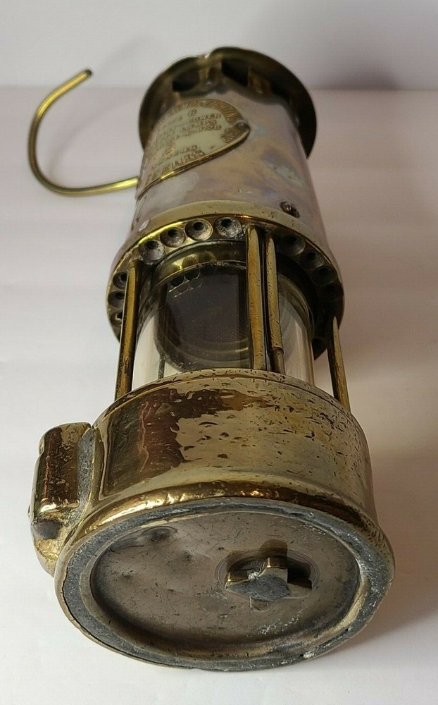 Antique Eccles Protector/Miners/Davy Lamp- Type 6- Brass- 1963