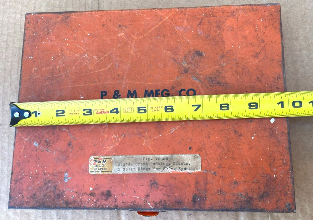Vintage Metal Toolbox with/ 80 Assorted Washers