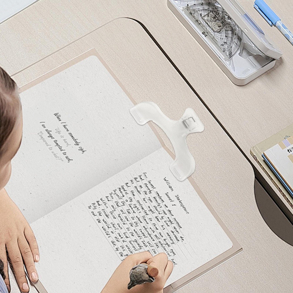 2pcs Transparent Book Clip Practical Note Clip Reading Book Marker Clip for Book