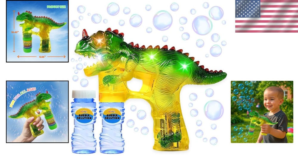 Delightful Dinosaur Bubble Gun - Engaging Automatic Blower for Creative Play