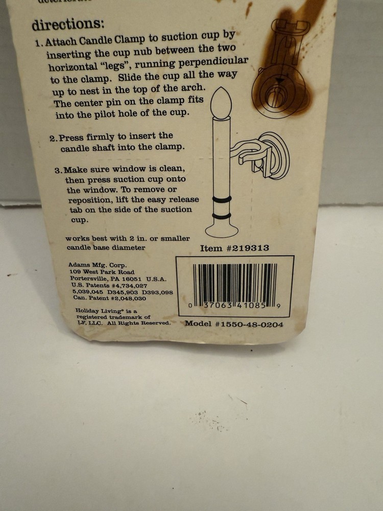 Window Candle Clamp with Suction Cup - 4 Pack