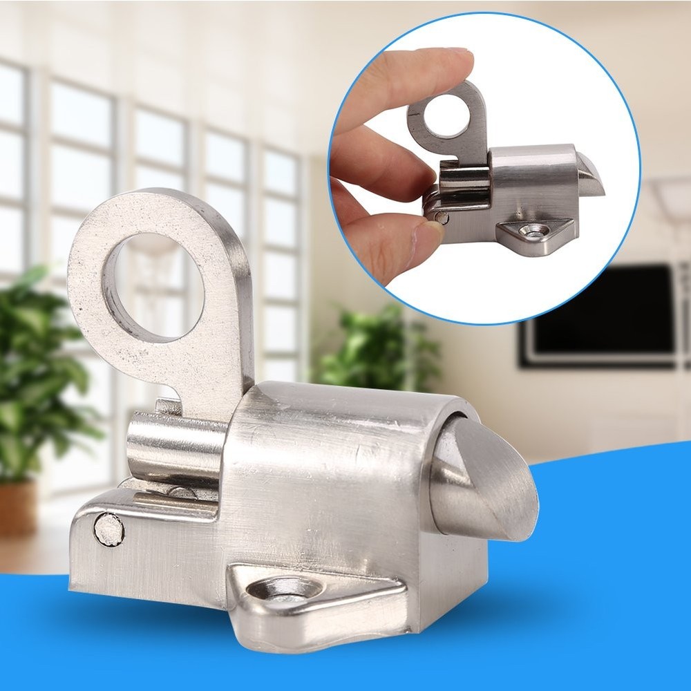 Spring Loaded Latch Automatic Bolt Self Closing Pull Security Door Lock for Gate