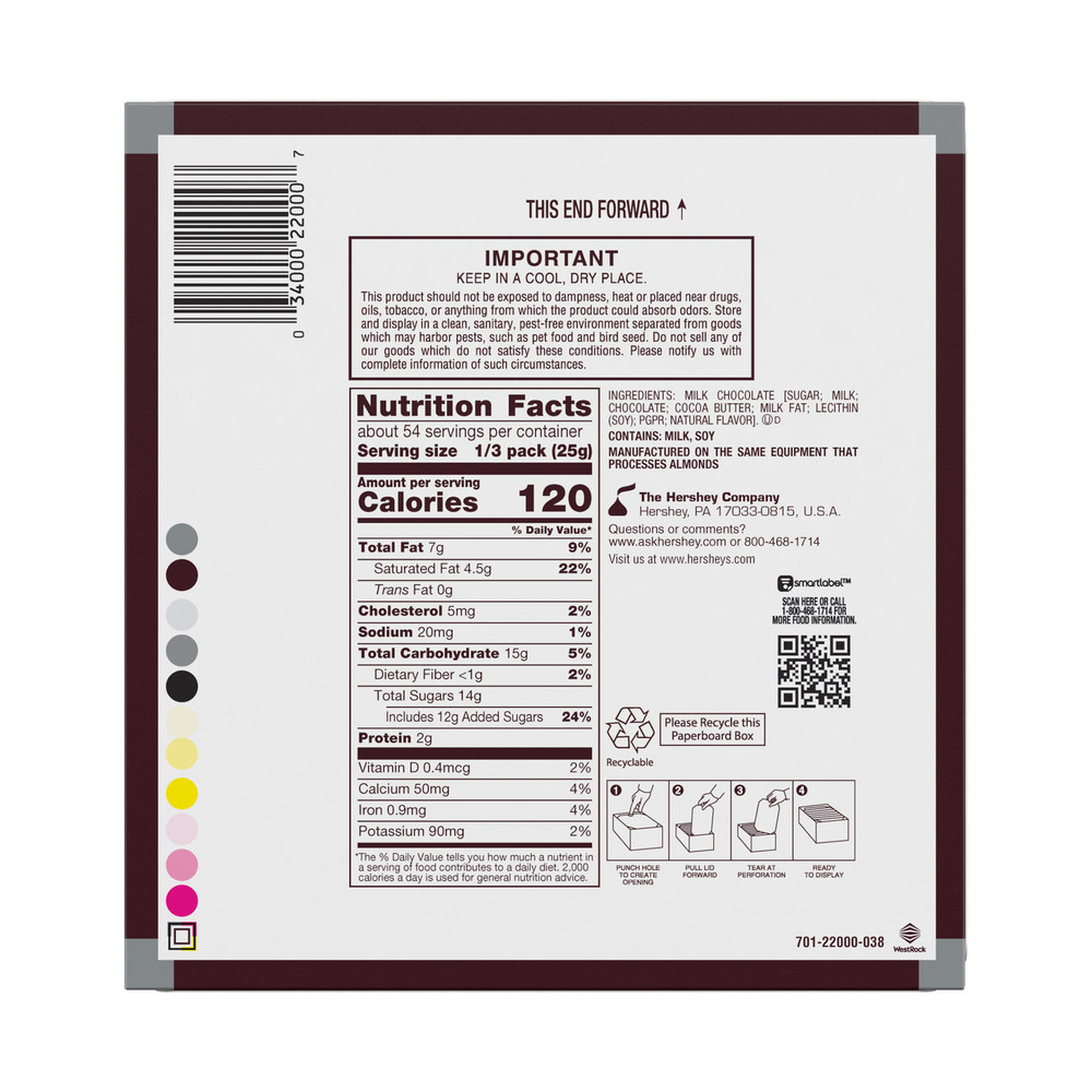 Hershey'S King Size Milk Chocolate Bars, 2.6 Oz, 18-Count
