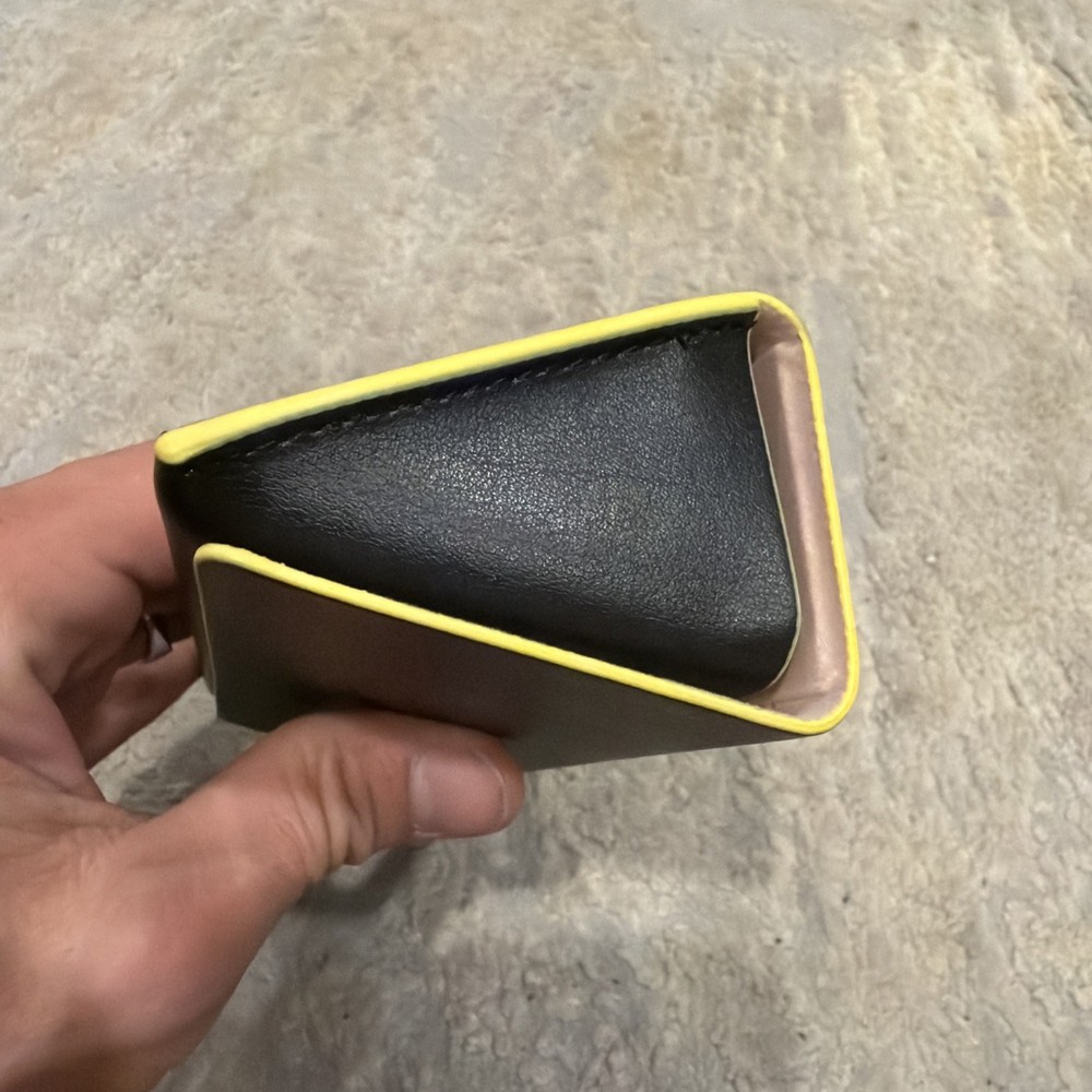 FENDI Eyeglasses Case (only) Medium Black Peach Colored lining