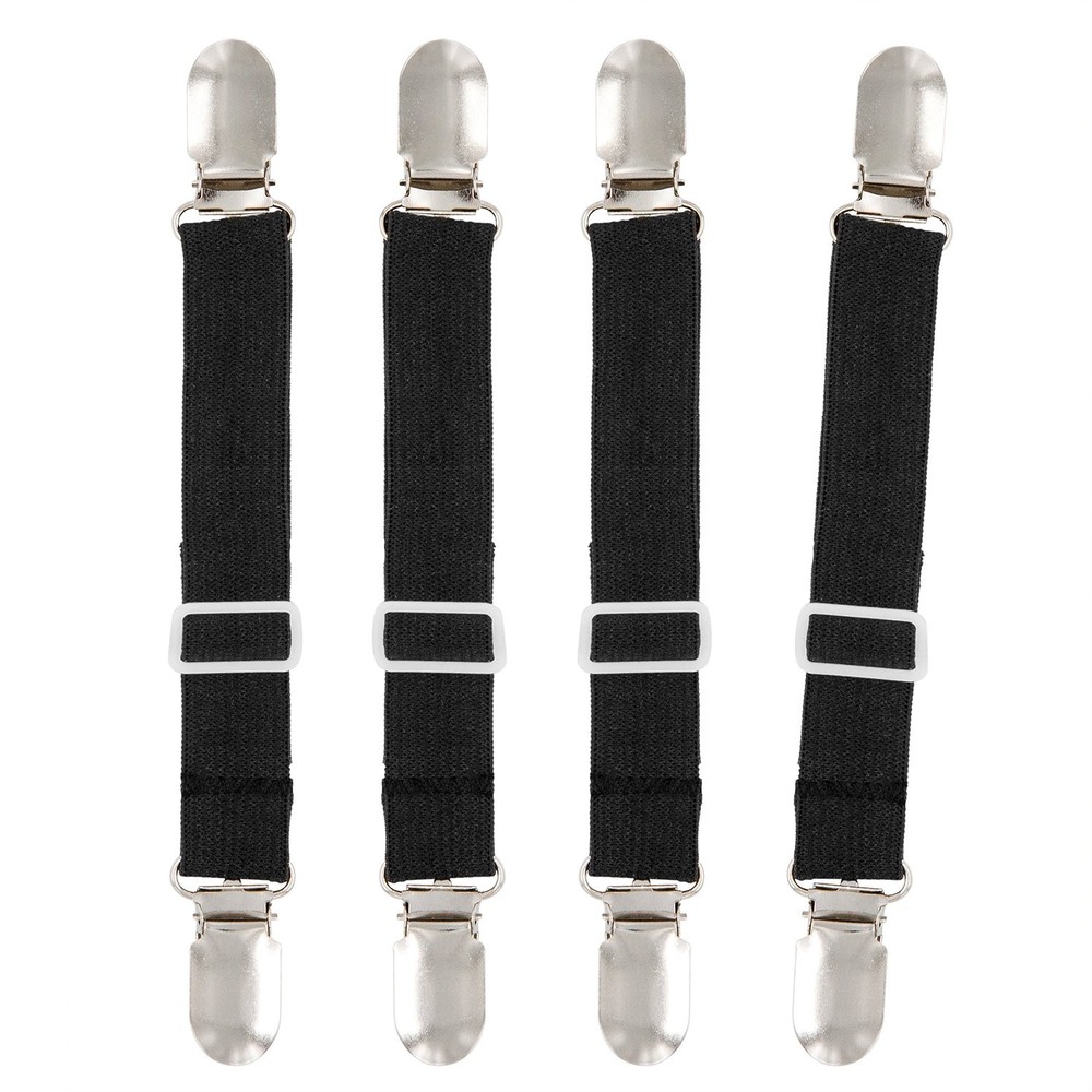 4Pcs Adjustable Bed Sheet Fasteners Suspenders, Elastic Sheet Band Strap