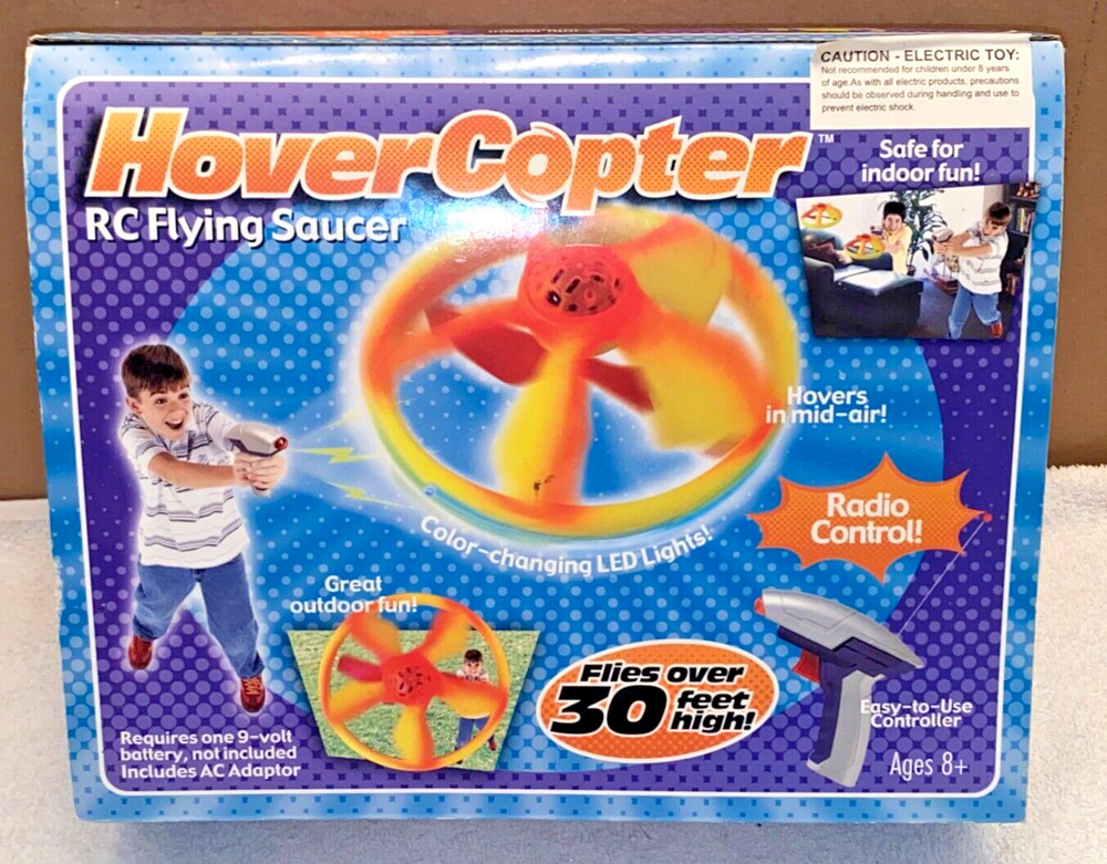 Hover Copter RC Flying Saucer, 49 MHz,  Lights, Controller, NEW
