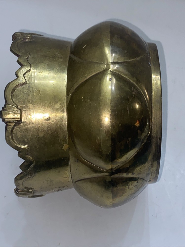 Vintage Solid Brass Bowl Planter Vase Heavy