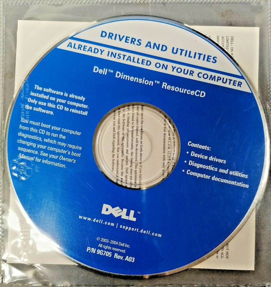 Dell Dimension Resource CD 9G705