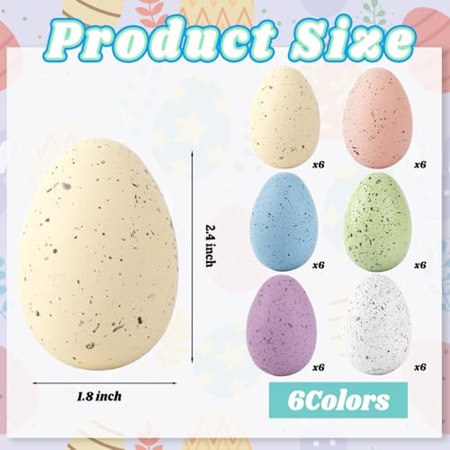  36Pcs Plastic Easter Eggs,2.4" Multi Color Pastel Speckled Eggs for Style3
