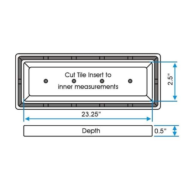 RELN 24" Linear Shower Drain Stainless Steel Tile Insert 304 Low Profile