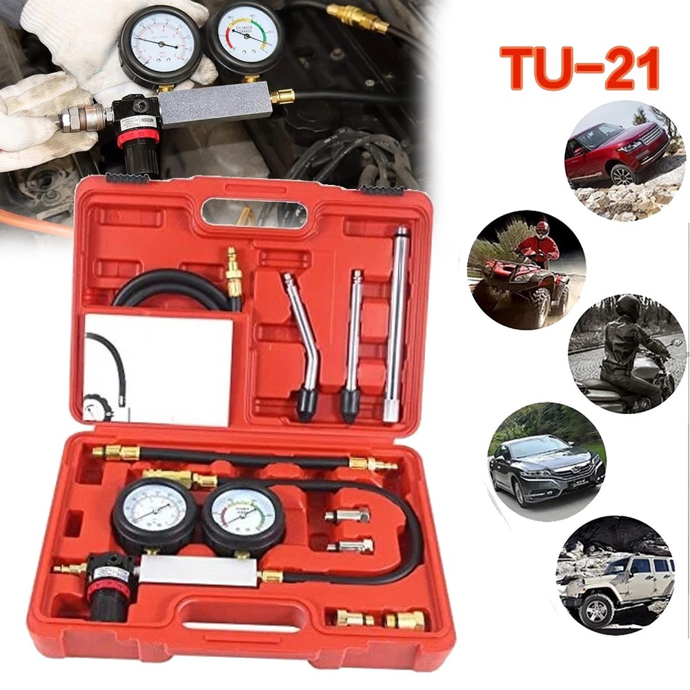 Multi-Function Cylinder Leak Down Tester Gasoline Engine Compression Gauge Test