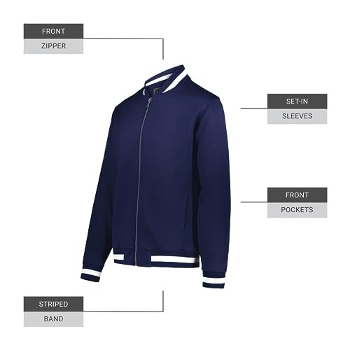 V-Street Full Zip Jacket Small Navy/White