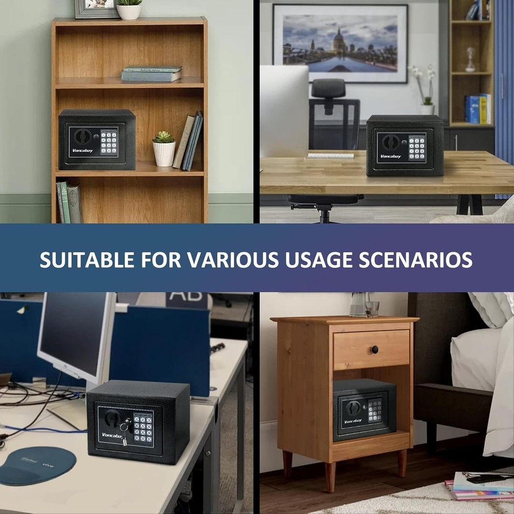 Fireproof Security Safe Box with Sensor Light & Digital Keypad - 0.23 Cu Ft