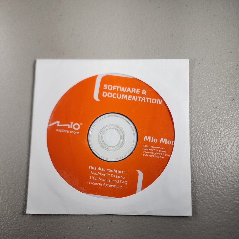 Mio Moov MioMore Desktop Disc, User Manual Software & Documentation