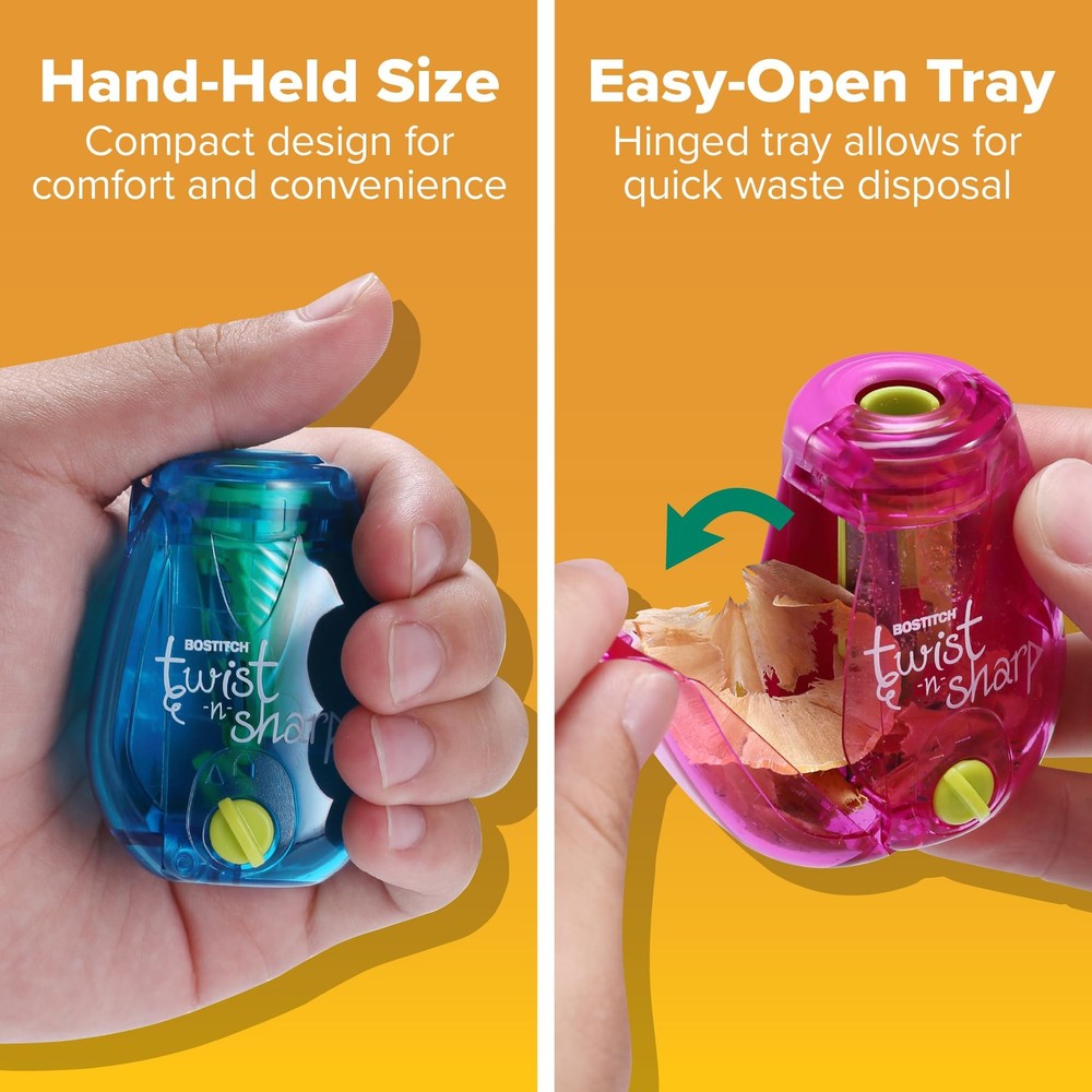 Bostitch Office Pencil Sharpener, Manual, One Assorted Single,