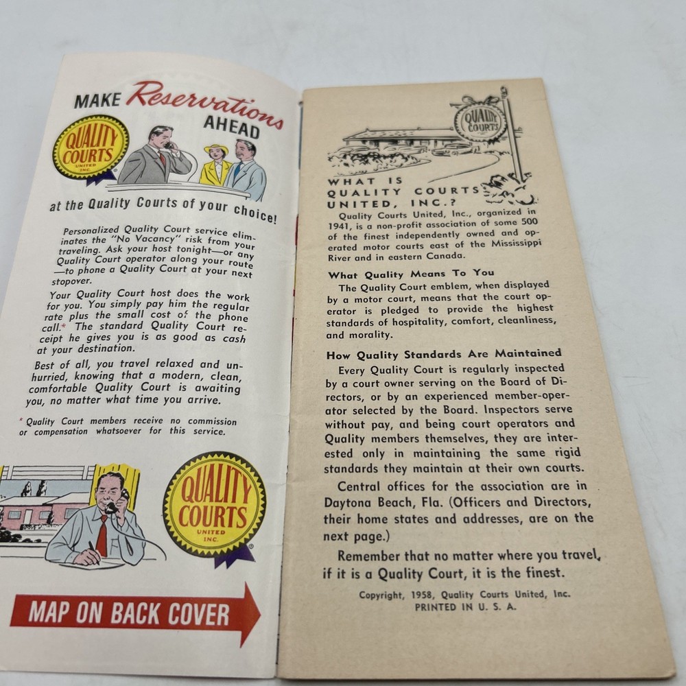 Vintage 1958 Quality Courts Directory
